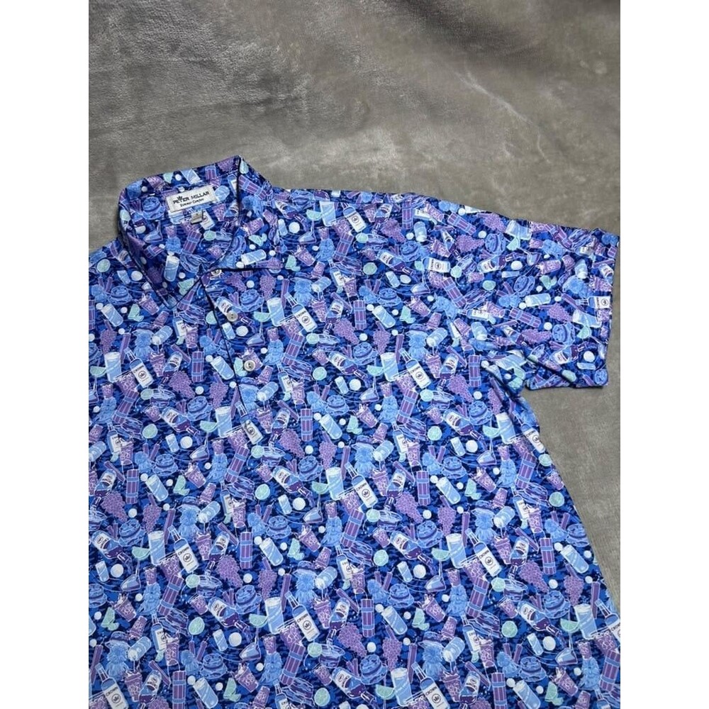 Peter Millar Shirt Men Small Summer Comfort Golf Polo Cocktail Caddyshack